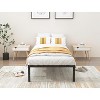 Heavy Duty Metal Platform Twin Bed Frame 74.6"L x 37.5"W x 18"H 2000lbs Capacity Underbed Storage Easy Assembly Black Finish No Box Spring Required - 2 of 4
