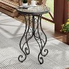 Christopher Knight Home Anna Outdoor Iron and Ceramic Tile Floral Design Accent Table, Colorful/Black - image 2 of 4