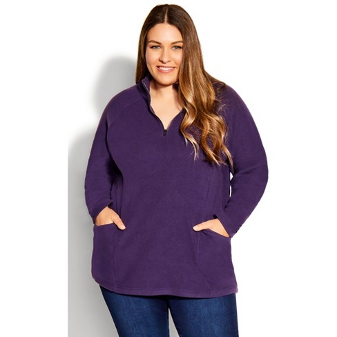 Sportswear Plus Size Purple Fleece.