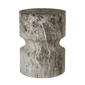 SEVOBAL Outdoor Cement End Table Small Round Garden Accent Table Drum Shape Side Table for Patio and Indoor Use, Colorful, 16.73"*16.73"*21.06" - 1 of 4