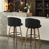 Beautyolove Faux Leather Upholstered Bentwood Swivel Counter Height Bar Stool - 3 of 4