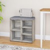 Shoe Storage Bench Cubby Organizer, Shoe Rack Bench with Removable Cushion Top, 3-Tier Entryway Bench - 3 of 4