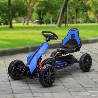 Blue Adjustable Pedal Go Kart with Handbrake