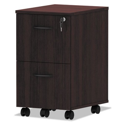 Mahogany 2-Drawer Lockable Mobile File Pedestal