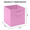 FURNIinspire Utility Storage Bins 6 Pack Drawer Storage Box, Toy Organize Baskets Storage Baskets, Cubes Organizers, Pink, 10.34"*11.31"*3.9" - 3 of 4