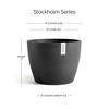 Ecopots Stockholm Durable Modern Round Indoor/Outdoor Recycled-Based Composite Flower Pot Planter - 2 of 4