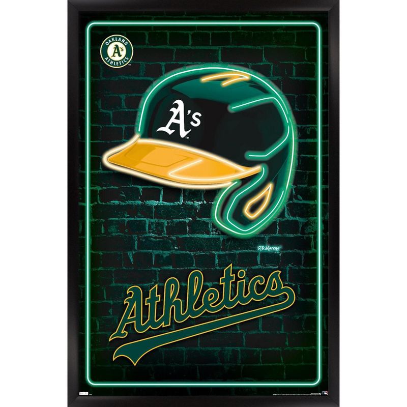 Trends International MLB Oakland Athletics - Neon Helmet 23 Framed Wall Poster Prints, 1 of 7