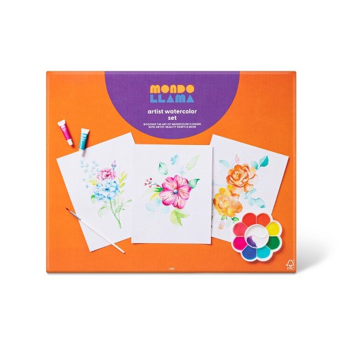 24pg Watercolor Coloring Book Set Floral And Fauna - Mondo Llama™ : Target