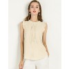 INSPIRE CHIC Women's Ruffled Curved Hem Business Office Vintage Sleeveless Blouse - 2 of 4
