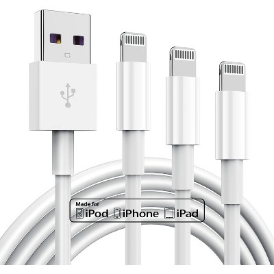 3 Pack iPhone Charging Cable,iPhone 6ft USB Cable,Fast Charging iPhone Charger,6ft Lightning Cable