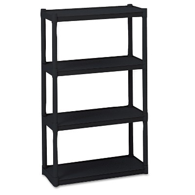 Iceberg Rough N Ready Four-Shelf Open Storage System Resin 32w x 13d x 54h Black 20841