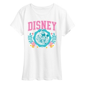 Women's - Disney - Minine Mickey Donald Goofy Daisy Pluto Flowers Short Sleeve Graphic T-Shirt - 1 of 4