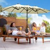 Maggift Patio Umbrella, Large Outdoor Double-Headed Umbrella, With Crank Handle, Powerful UV Protective for Pool, Lawn, White, 181.1"*106.2"*94.5" - 2 of 4