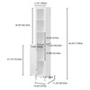 FONTOI Storage Cabinet with Adjustable Shelves, Slim Cabinet with Anti-Tip with Open compartments for Small Spaces, White, 11.81"*66.93"*11.81" - 3 of 4