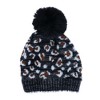 CTM Girl's 7-14 Leopard Print Winter Pom Hat and Glove Set by Connex Gear - 2 of 4