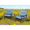Mshliw 3-Piece Outdoor Wicker Furniture Set with Cushions and Coffee Table – Modern Rattan Chair Set for Patio, Garden, or Poolside - 3 of 4