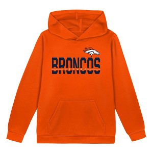 NFL Denver Broncos Boys' Long Sleeve Performance Hooded Sweatshirt - 1 of 1