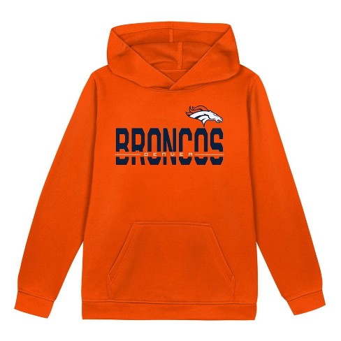 NFL Denver Broncos Boys' Long Sleeve Performance Hooded Sweatshirt - image 1 of 1