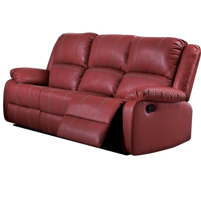 Zuriel Red Synthetic Polyester Motion Sofa