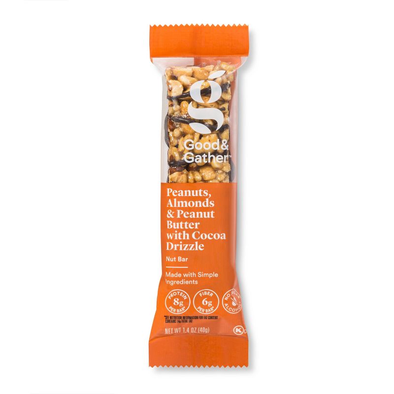 Almond and Peanut Butter with Cocoa Drizzle Nut Bars - 4ct - Good &#38; Gather&#8482;, 3 of 5
