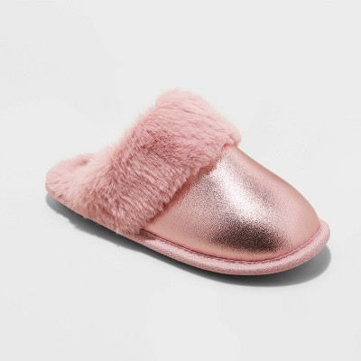 Kids' Lane Metallic Scuff Slippers - Cat & Jack™ Pink