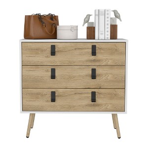 TiramisuBest Rustic Brown Finish Chest with Storage Drawers Clipped Corners Transitional Style Wooden Bedroom Furniture 1pc with Brown for D - 1 of 4