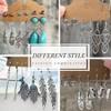 45 pairs silver drop dangle earrings set, boho vintage bronze waterdrop dangling earrings for women. - 3 of 4