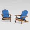 Malibu 2pk Acacia Wood Adirondack Chairs - Natural/Blue - Christopher Knight Home - 2 of 4