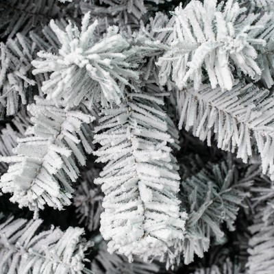 Frosty Acacia Slim Outdoor Flocked Christmas Tree, 7.5 ft