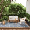 Stitched Grid Woven Outdoor Area Rug Slate Blue - Threshold™ designed with Studio McGee - 2 of 4