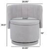 NicBex Upholstered Accent Chair with Storage Space,Modern Swivel Chairs for Bedroom,Reading Room,Gray/Beige/Pink - 3 of 4