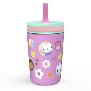 Zak Designs 12 fl oz Stainless Steel Vacuum Insulated Gabbys Dollhouse Straw Tumbler: Kids & Toddler Sippy Cup, Dishwasher Safe - 1 of 4