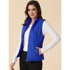 Allegra K Women's Stand Collar Lightweight Gilet Quilted Zip Vest - 3 of 4