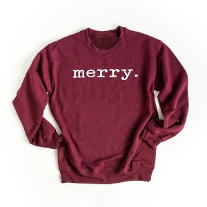 Simply Sage Market Women's Graphic Sweatshirt Merry Typewriter - 1 of 2