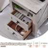 Farmhouse Nightstand wtih Charging Station, 18" End Table Side Table with 2 Drawers for Bedroom, Living Room - 4 of 4