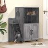 Whizmax Cat Litter Box Enclosure with Platform, Double Layer Cat Litter Hidden Furniture, Modern Villa Cat Cabinet with Ladder, Cat House - 2 of 4