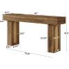 Tribesigns 63" Console Table for Entryway, Rattan Entry Table Behind The Sofa, Farmhouse Accent Console for Hallway, Living Room,Rustic Brown - 2 of 4