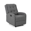 Fabric Upholstered Tufted Swivel Lounge Chair,360° Swivel Recliner Chair,Manual Recliner Chair With Adjustable Back And Footrest-Cuddlewood - 4 of 4