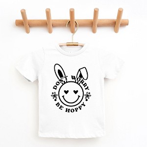 The Juniper Shop Don't Worry Be Hoppy Smiley Bunny Youth Short Sleeve Tee - 1 of 2