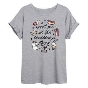 Women's - Instant Message - Meet Me Concession Stand Oversized Graphic T-Shirt - 1 of 4