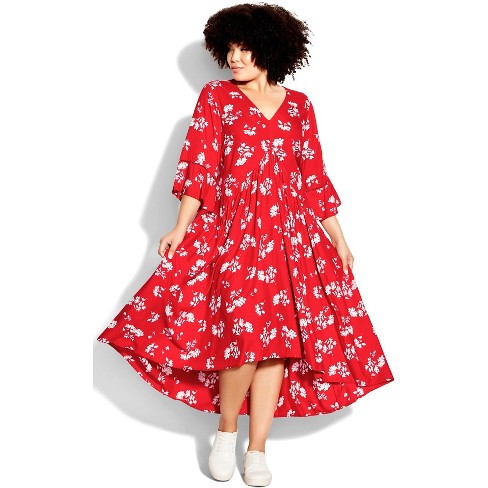 Women's Plus Size Valencia Dress - Red Floral | Loralette : Target
