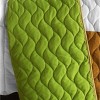 Slickblue 100% TC Fabric Full/Queen Quilt Set, Timeless Geometric Design, Green/Blue, Vermicelli Quilted, 3-Piece Set - 2 of 4
