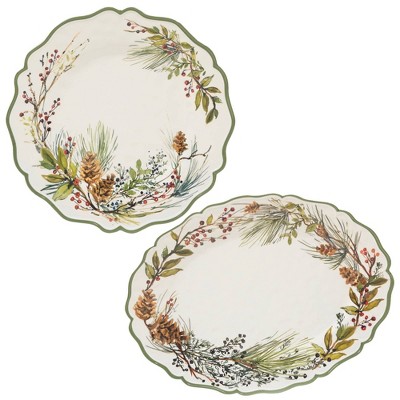 Certified International 2pc Winters Forest Melamine Platter Set