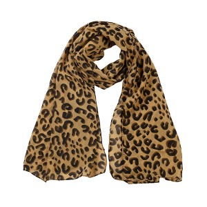 INSPIRE CHIC Women's Leopard Cheetah Animal Bow-knot Print Chiffon Fashion Scarf - 1 of 4