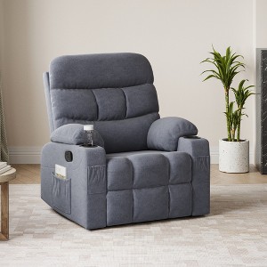 GlasFlength Accent Recliner Chairs, Wide Recliner, Adjustable Single Recliner Chair, for Living Room, Bedroom, Apartment, Gray, 34.3"*36.6"*42.1" - 1 of 4