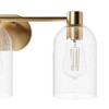 Hunter Fan Lochemeade Clear Seeded Glass 3-Light Bathroom Vanity Wall Light Fixture Alturas Gold - 4 of 4