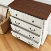 Mshliw 5 Drawer Dresser, Rustic Chest of Drawers with Oak Texture, Vintage Storage Organizer with Roman Handles for Bedroom Living Room Hallway - 4 of 4