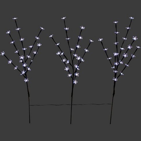 Northlight Set of 3 Pre-Lit Cherry Blossom Artificial Tree Branches, 72 Pure White LED Lights - image 1 of 4