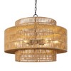 LamQee Farmhouse Rattan Chandeliers, Boho Chandelier Light Fixture with V-Shaped Hand Woven Wicker Shade - 3 of 4
