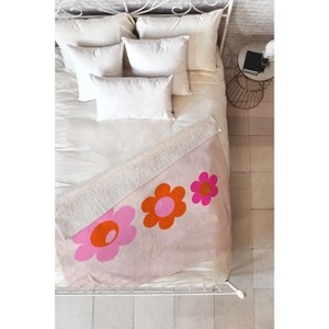 Daily Regina Designs Les Fleurs 01 Abstract Retro 80" x 60" Fleece Throw Blanket - Deny Designs - 1 of 2